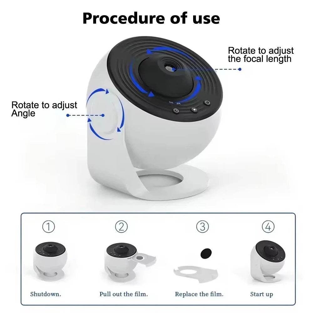UnboxSeal - Galaxy Star Projector – Adjustable Focus LED Night Light - My Store