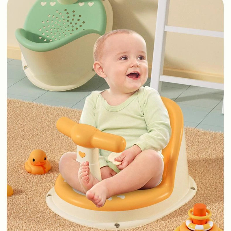 Non-Slip Baby Bath Seat for Newborns (6–18 Months) – Safe & Adorable